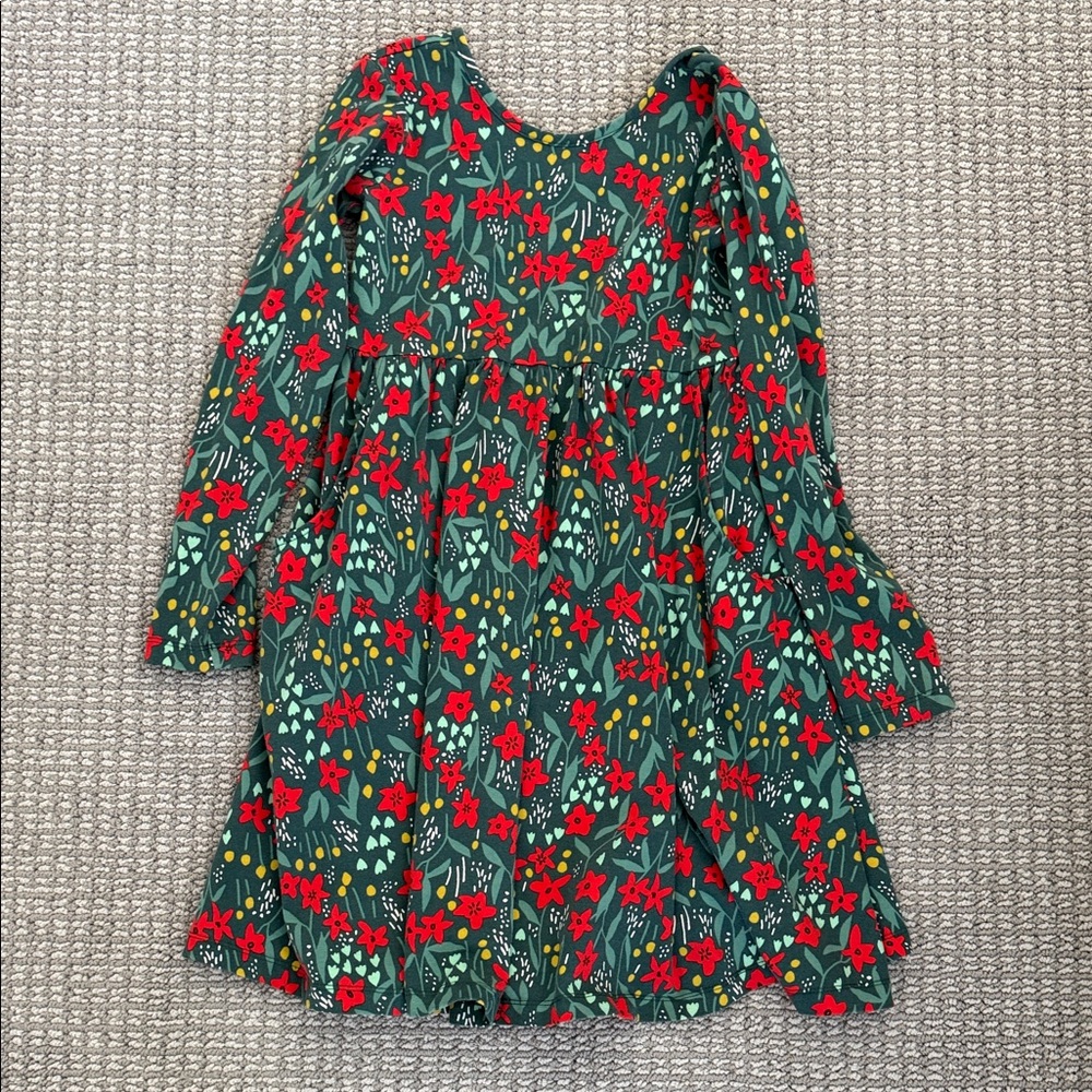 Hanna Andersson Green Floral Kids Dress